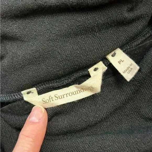 Soft Surroundings Petite Large Sweater Dress Midi Cowl Neck Comfortable Black - Picture 5 of 7